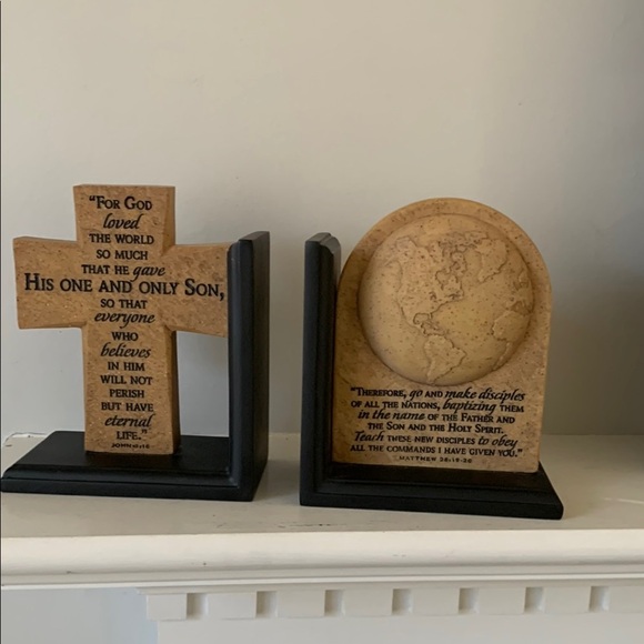 Great Commission Resin Bookends Engraved Scriptures Set of 2 Inspirational - Picture 1 of 8